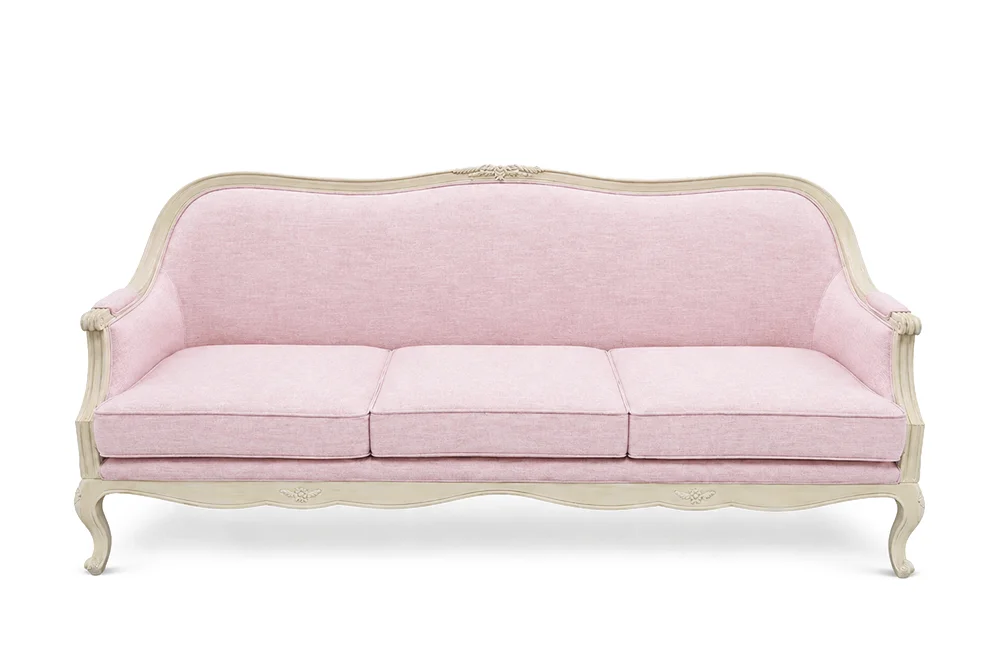 Sofa Victoria II 3 Chỗ Vải Linen Rosy